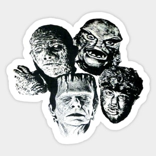 Frankenstein, Wolfman, The Mummy & Gill-Man Sticker